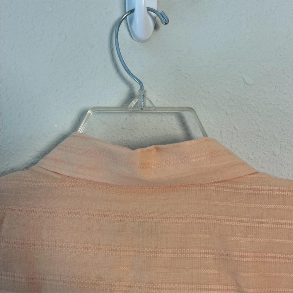 Tommy Bahama Men’s Large Striped Light Orange Linen Blend Button Up Shirt - Picture 12 of 14